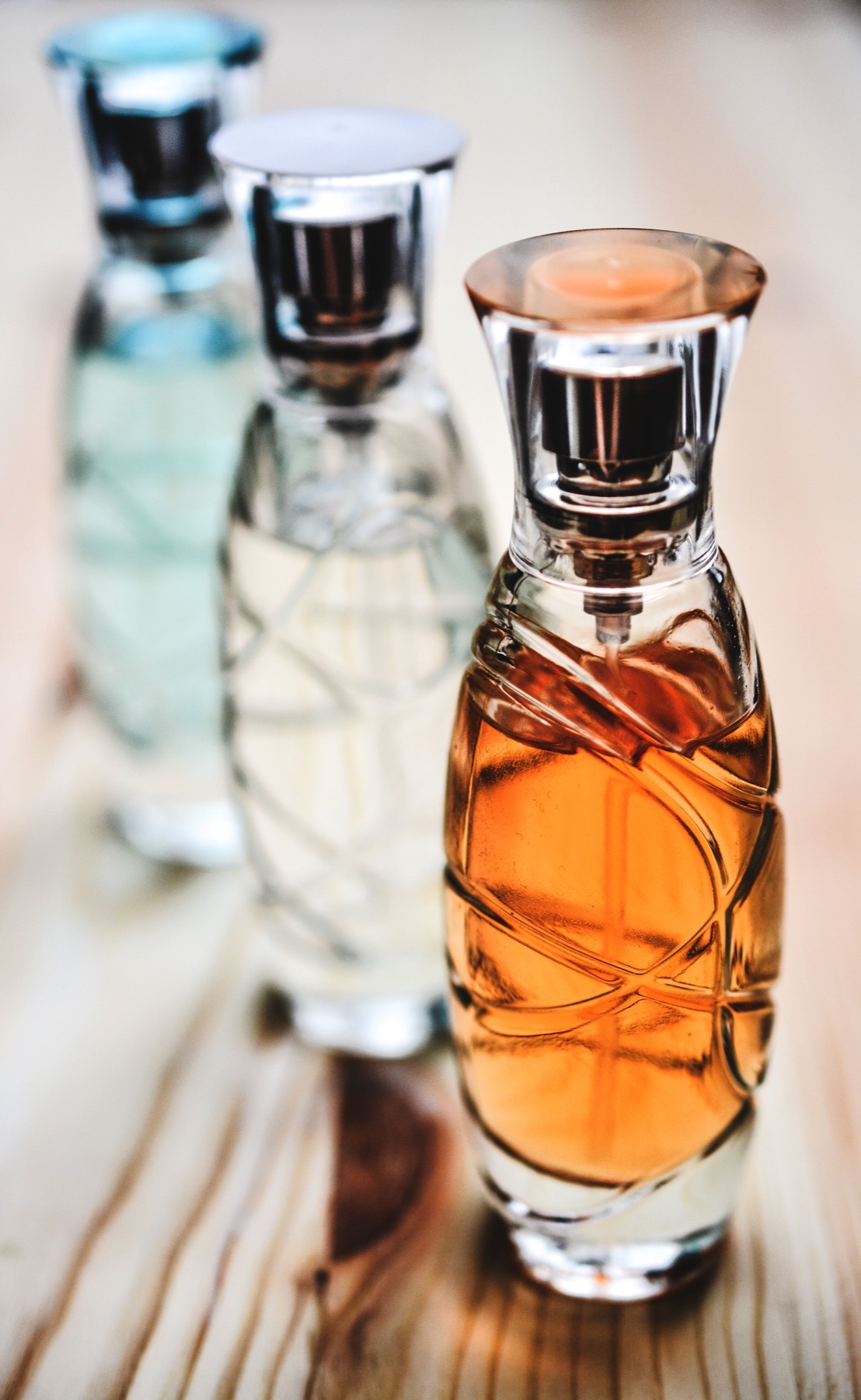 Amber perfume bottles